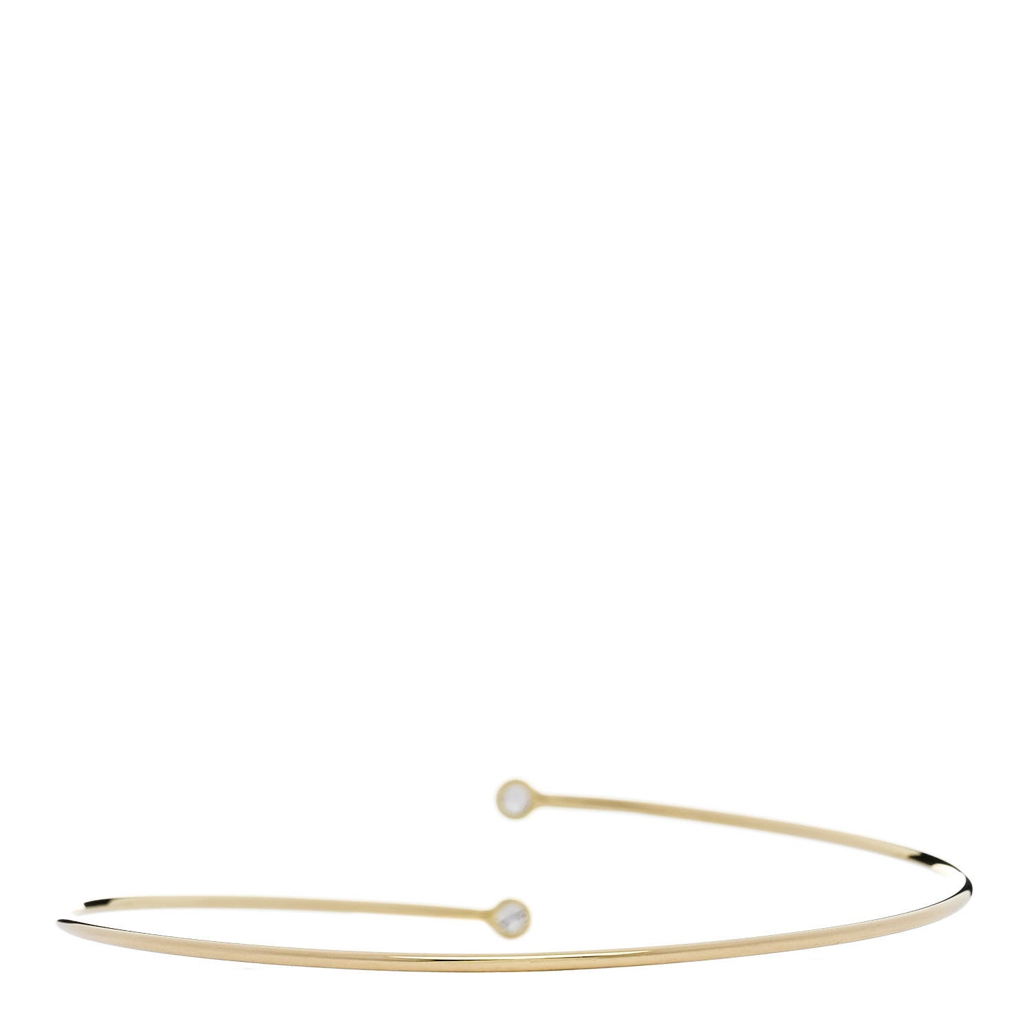 Tiffany 18K Yellow Gold Diamond Hoop Single Row Bangle Bracelet 2 of 3
