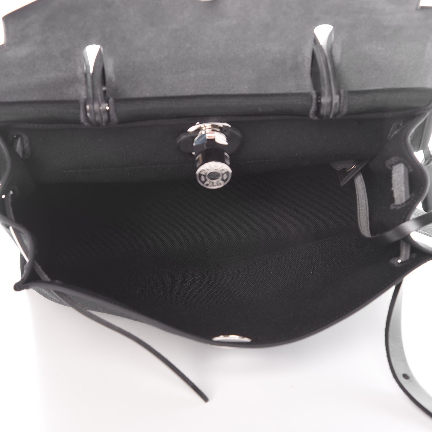 Hermes Military Toile Vache Hunter Herbag Zip PM 31 Black 6 of 11