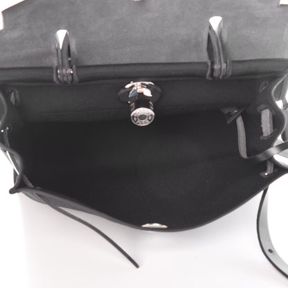 Hermes Military Toile Vache Hunter Herbag Zip PM 31 Black 6 of 11