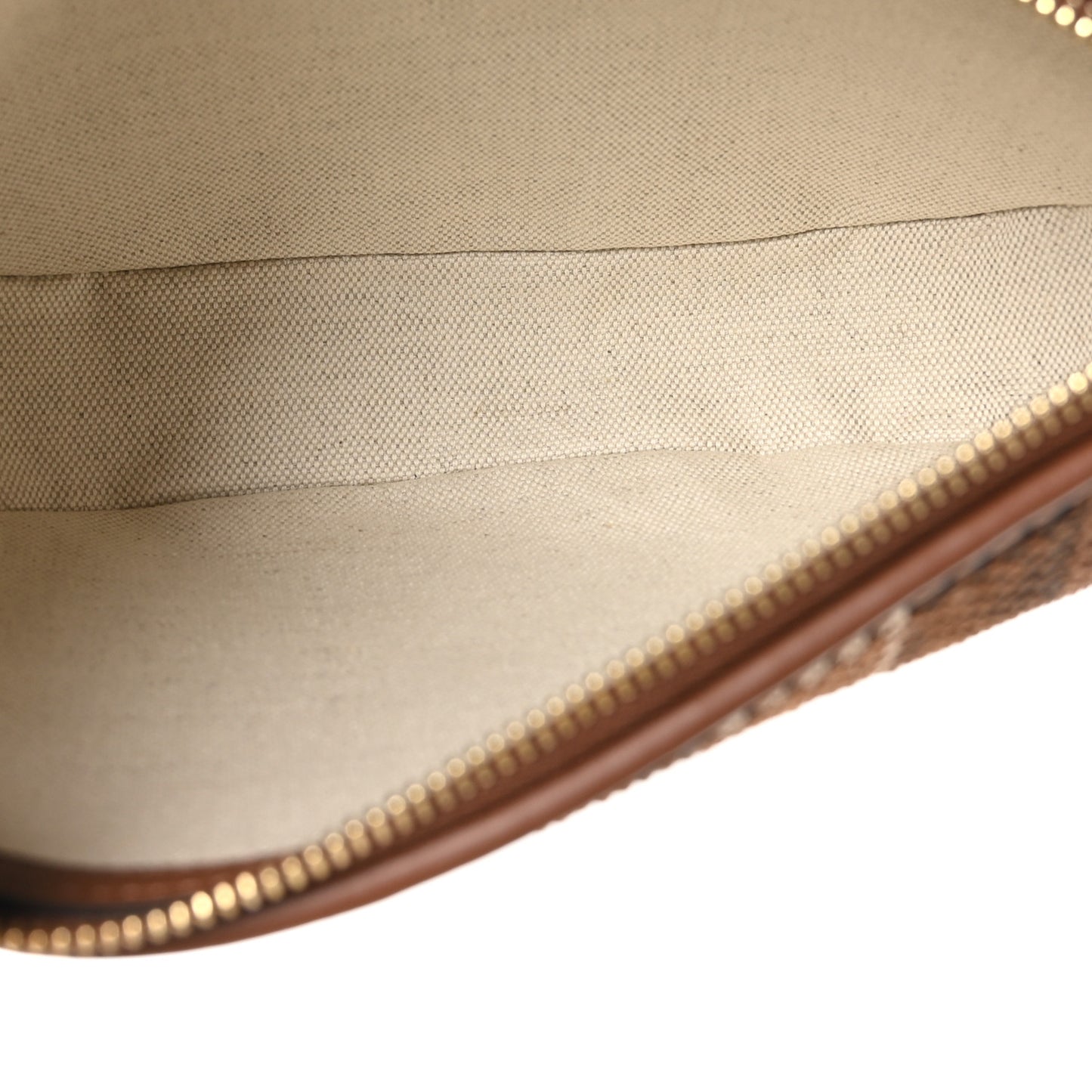 Canvas Calfskin Check Knitted Small Olympia Birch Brown