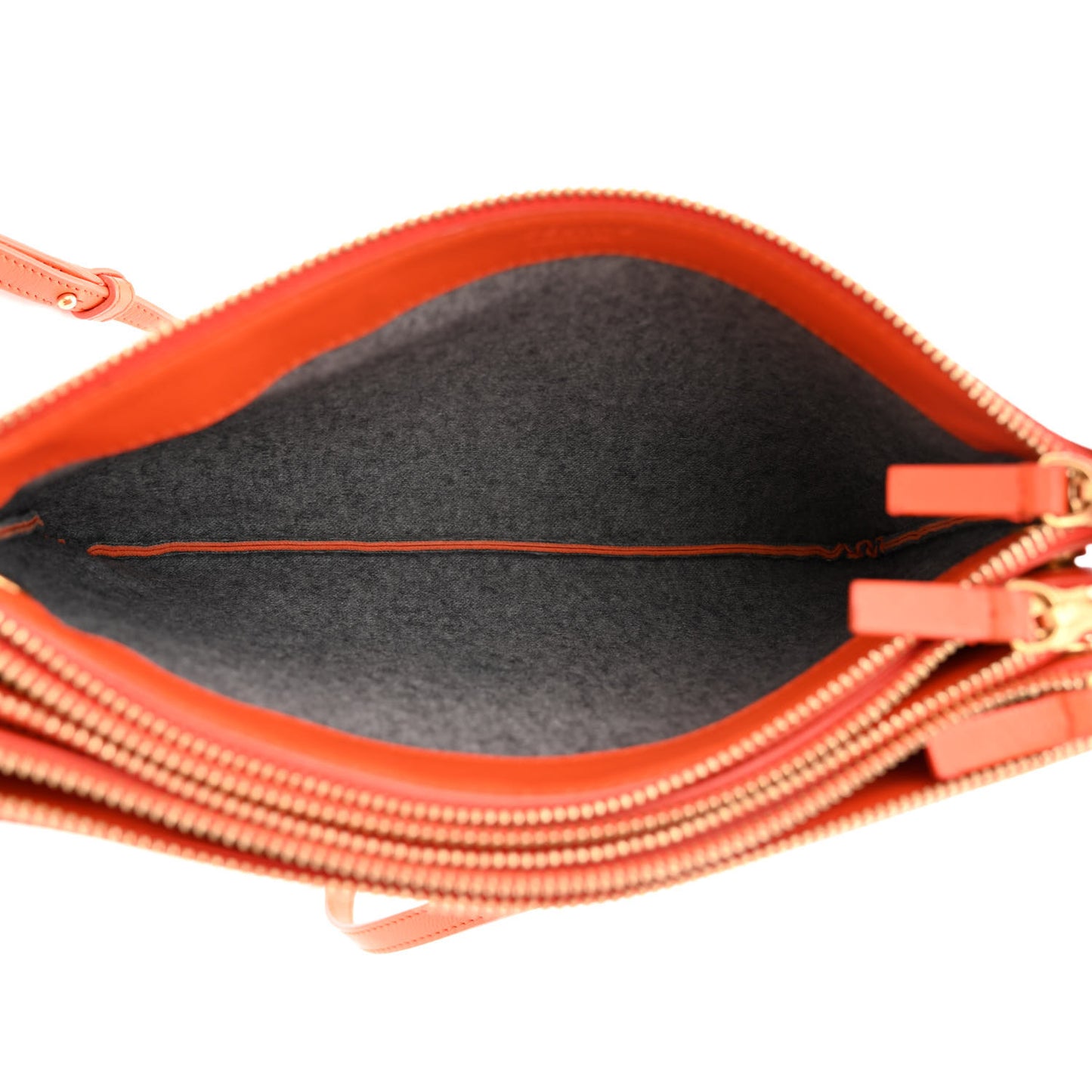 Lambskin Large Trio Crossbody Bag Orange