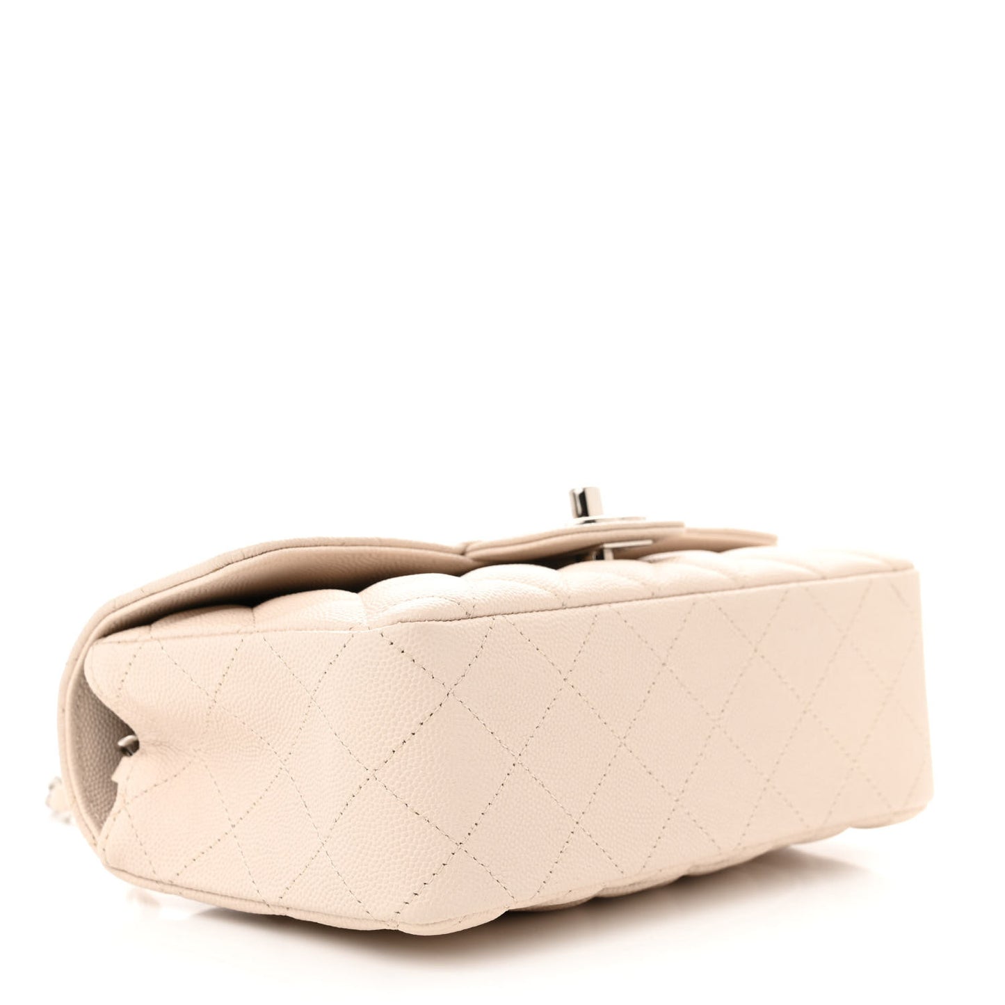 Caviar Quilted Mini Rectangular Flap Light Beige