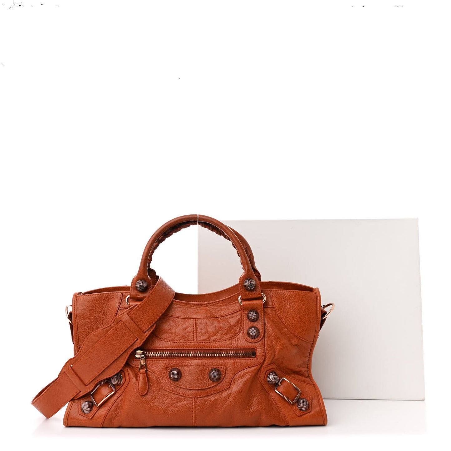Agneau Giant 21 Rose Gold Hardware Part Time Orange Brulee