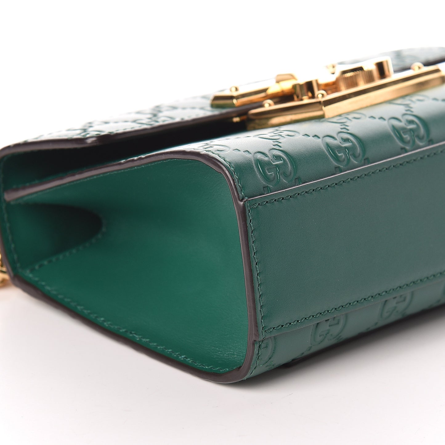 Guccissima Small Padlock Shoulder Bag Emerald