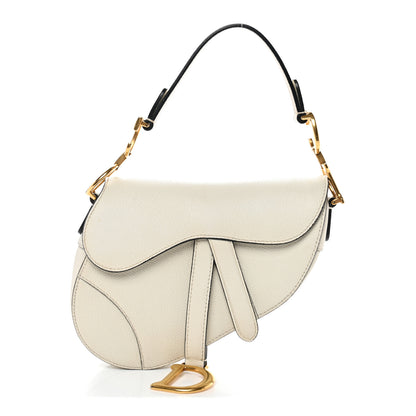 Christian Dior Grained Calfskin Mini Saddle Bag White 1 of 12