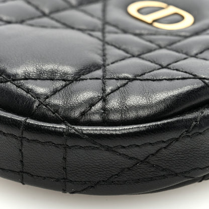 Christian Dior Lambskin Mini Cannage Round Caro Crossbody Pouch Black 8 of 8