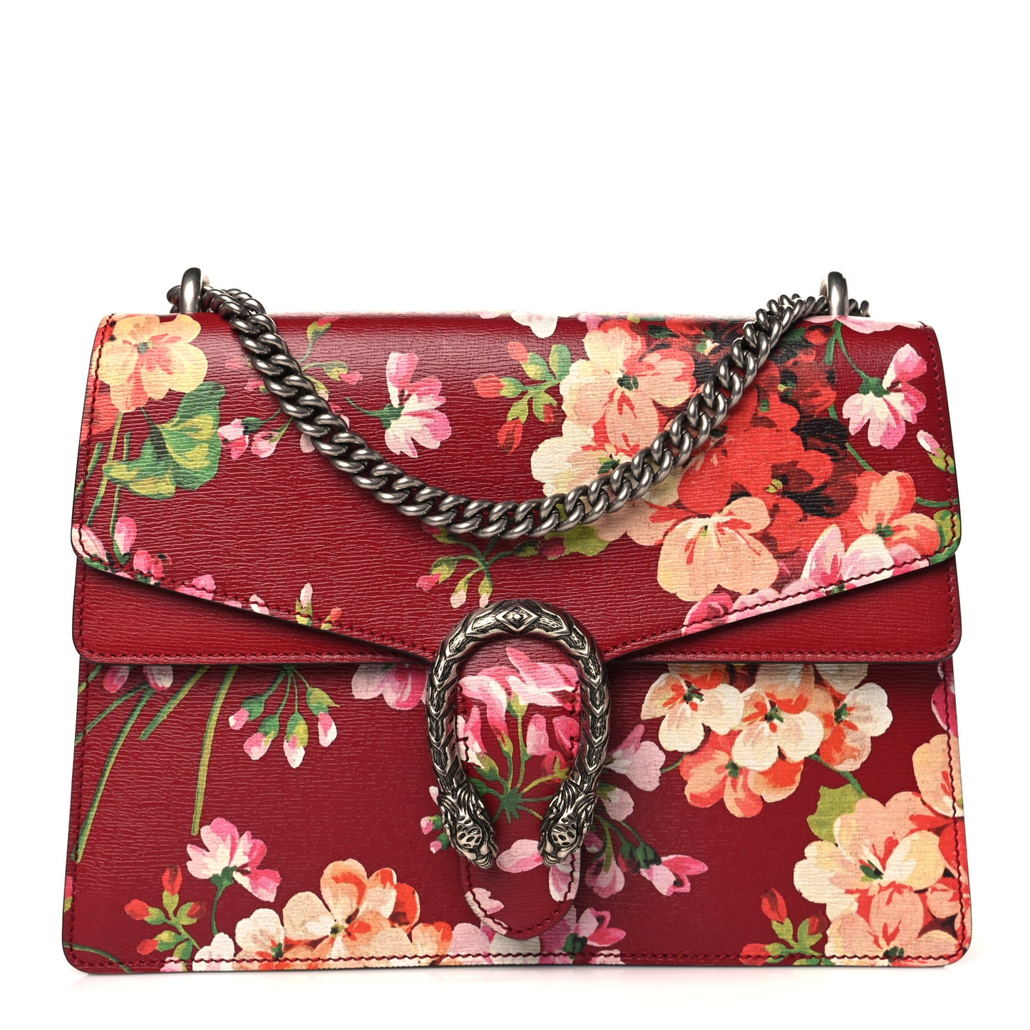 Calfskin Blooms Print Medium Dionysus Shoulder Bag Romantic Cherry Multicolor