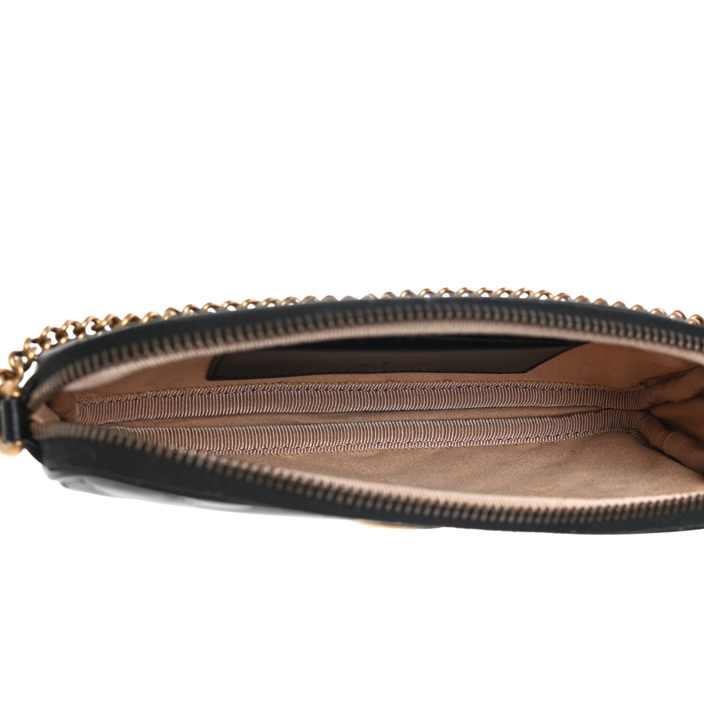 Calfskin Matelasse Mini GG Marmont Chain Crossbody Bag Black