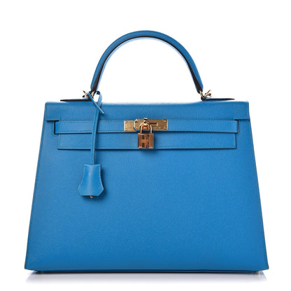 Hermes Epsom Kelly Sellier 32 Bleu Zanzibar 1 of 8