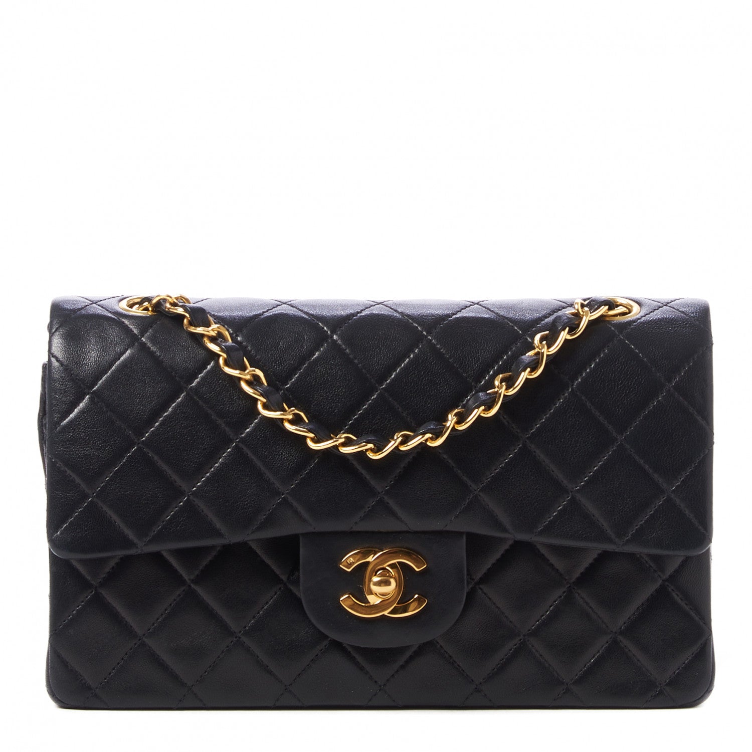 Chanel Lambskin Quilted Small Double Flap Black 1 of 10
