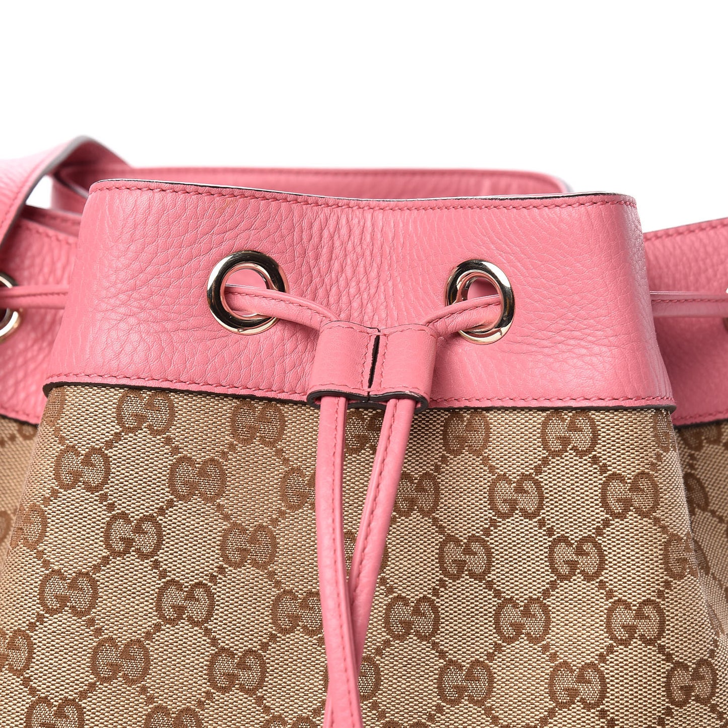 GG Monogram Calfskin Bucket Bag Pink