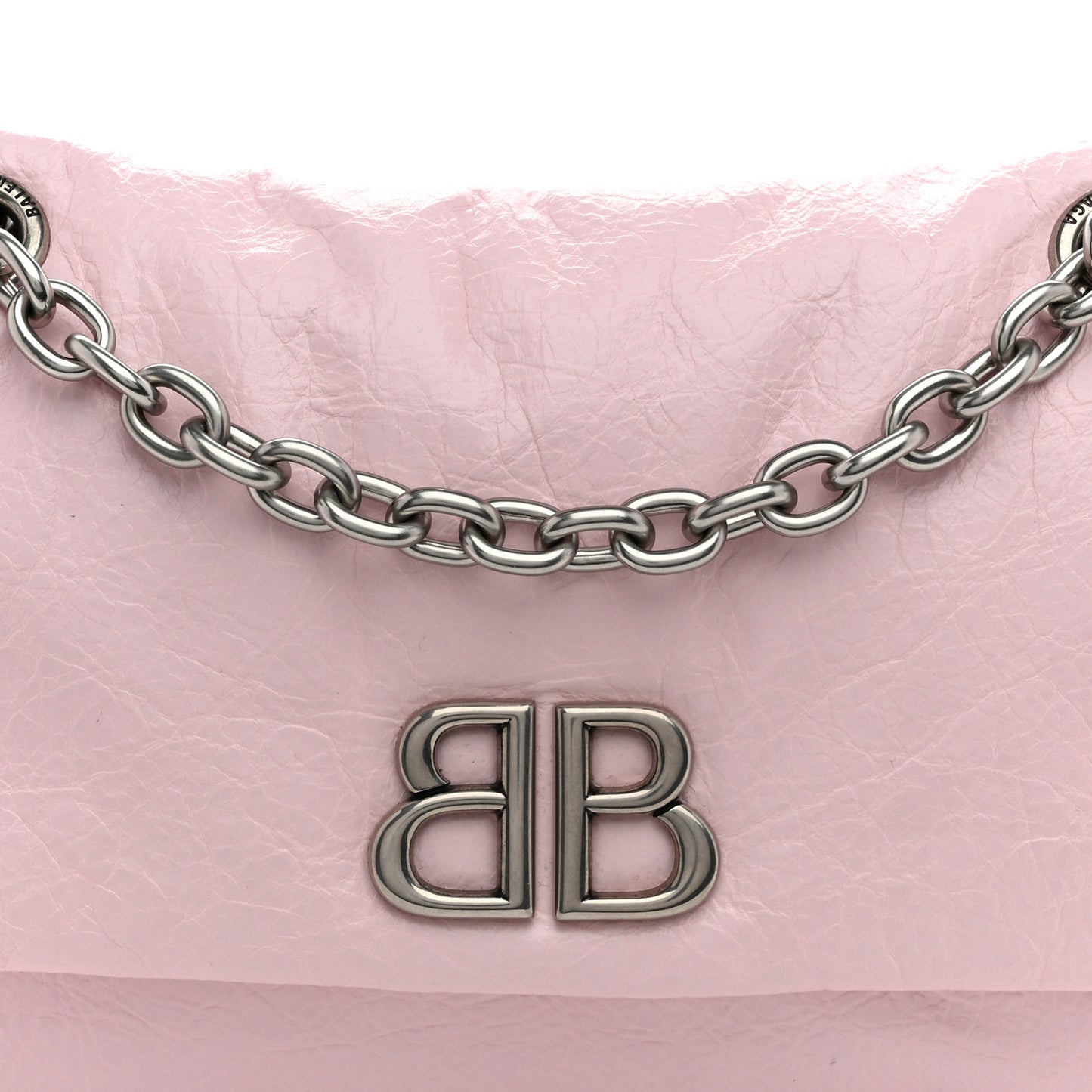 Arena Calfskin Mini Monaco Chain Shoulder Bag Petal Pink