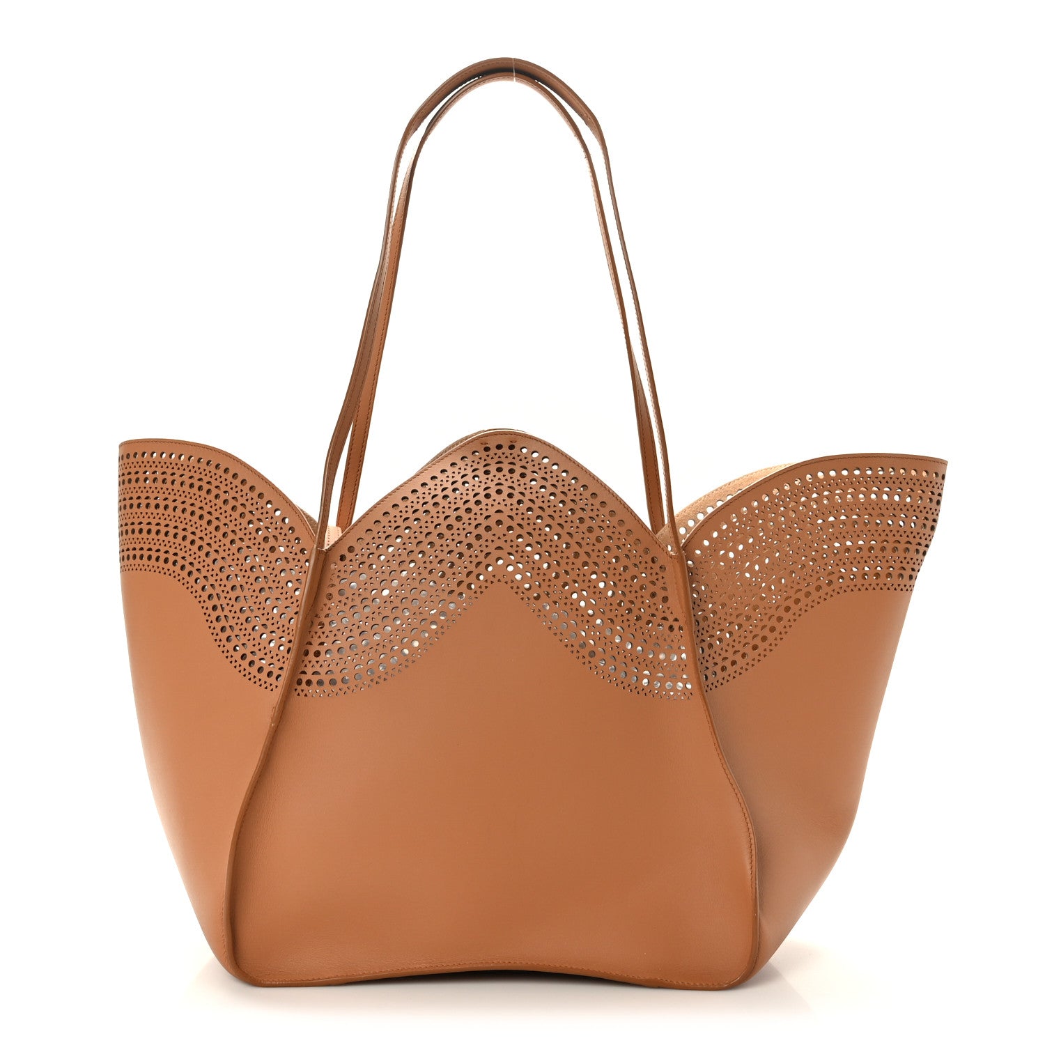 Alaia Calfskin Vienne Lili 24 Tote Brun Dore 3 of 12