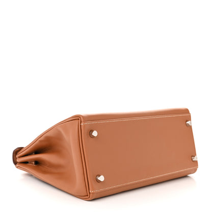 Hermes Evercolor Verso Kelly Retourne 28 Gold Rose Azalee 4 of 11