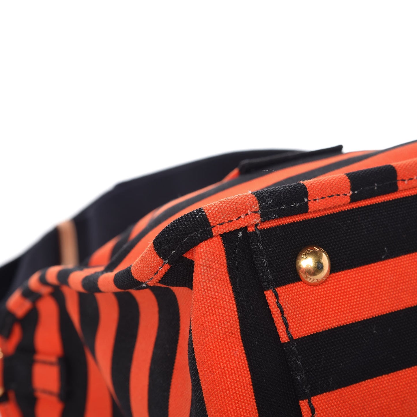 Canapa Striped Tote Arancio