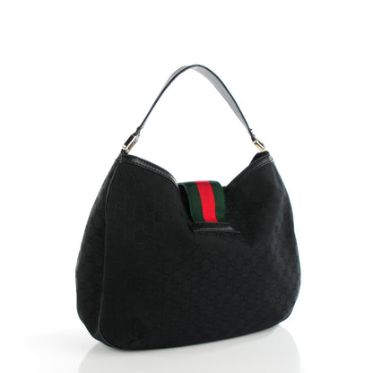 Gucci Monogram Large New Ladies Web Hobo Black 3 of 7