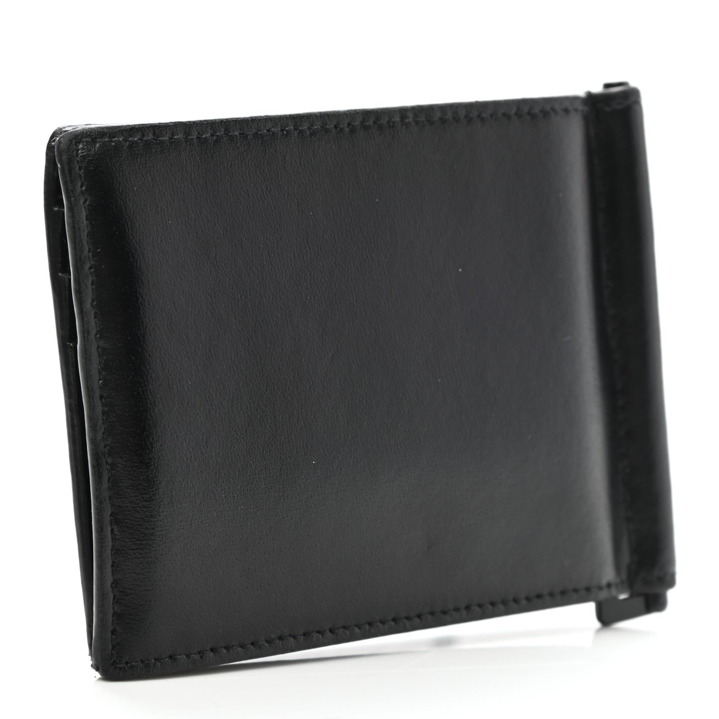 Matte Calfskin Tiny Cassandre Bill Clip Wallet Black