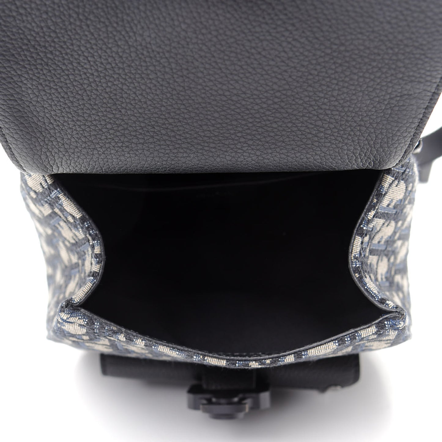 Oblique Jacquard Mini Saddle Backpack Navy Blue