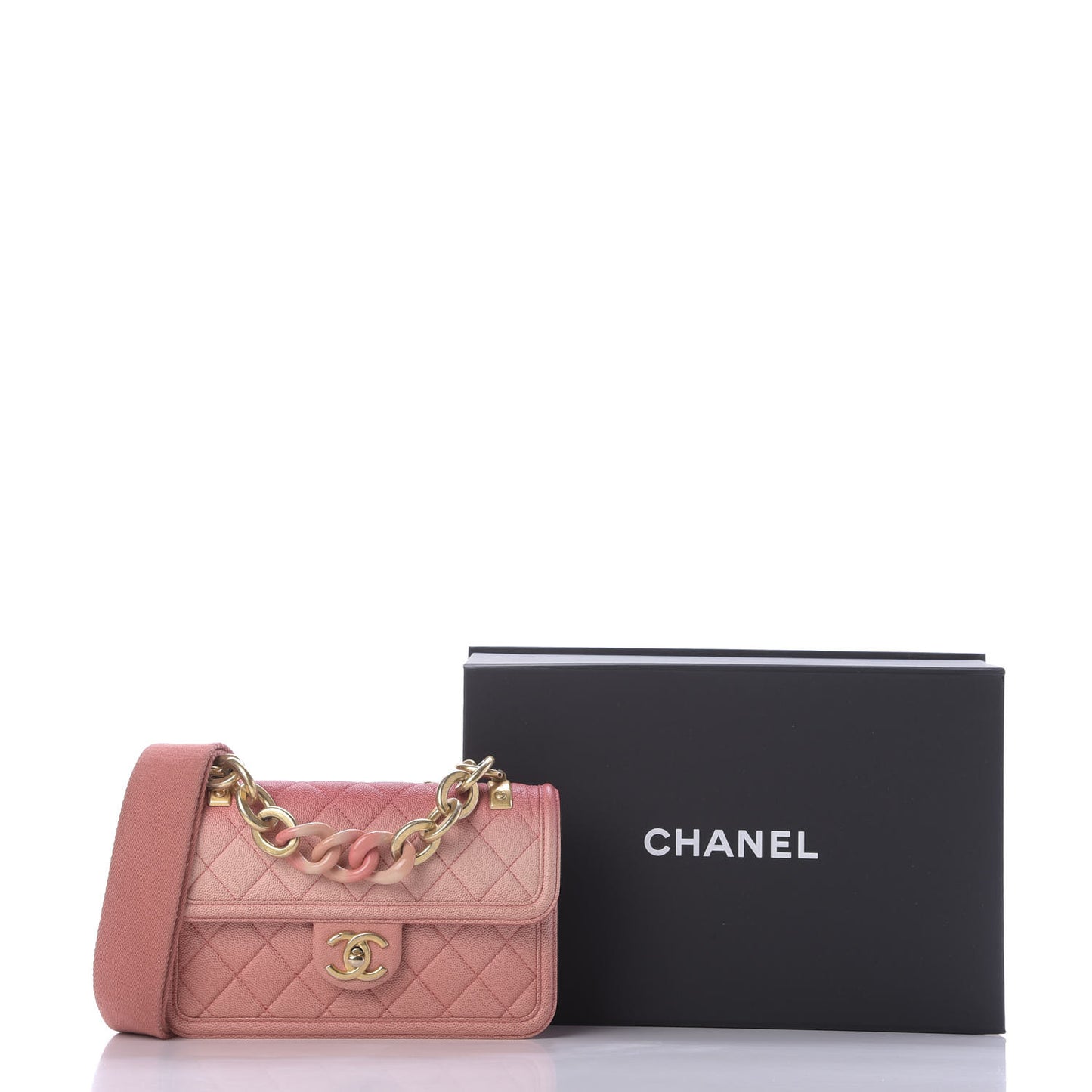 Caviar Quilted Small Sunset On The Sea Flap Coral