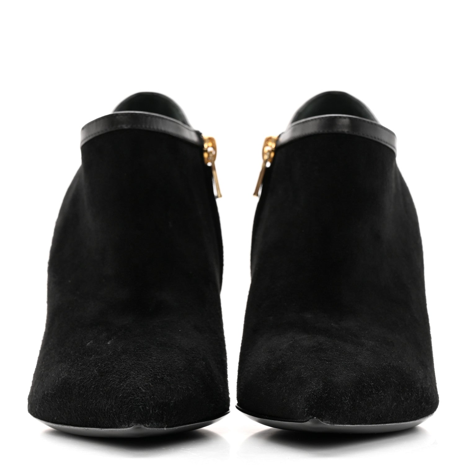 Saint Laurent Suede Calfskin Embellished Ankle Boots 39 Black 2 of 13