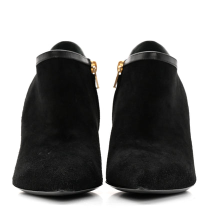 Saint Laurent Suede Calfskin Embellished Ankle Boots 39 Black 2 of 13