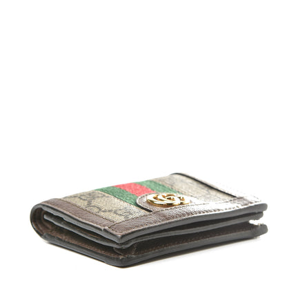 Gucci GG Supreme Monogram Web Ophidia Card Case Beige New Acero 4 of 8