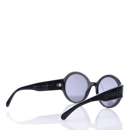 Chanel Acetate Polarized Round Sunglasses 5410 Black 4 of 8