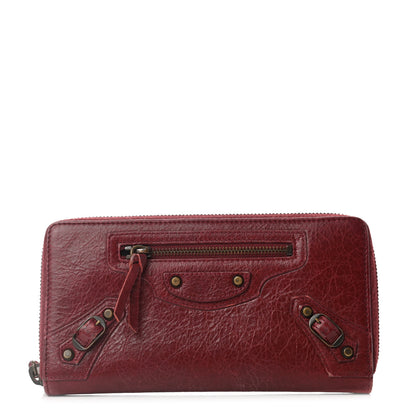 Balenciaga Agneau Classic Hardware Continental Zip Around Wallet Rouge Cerise 1 of 6