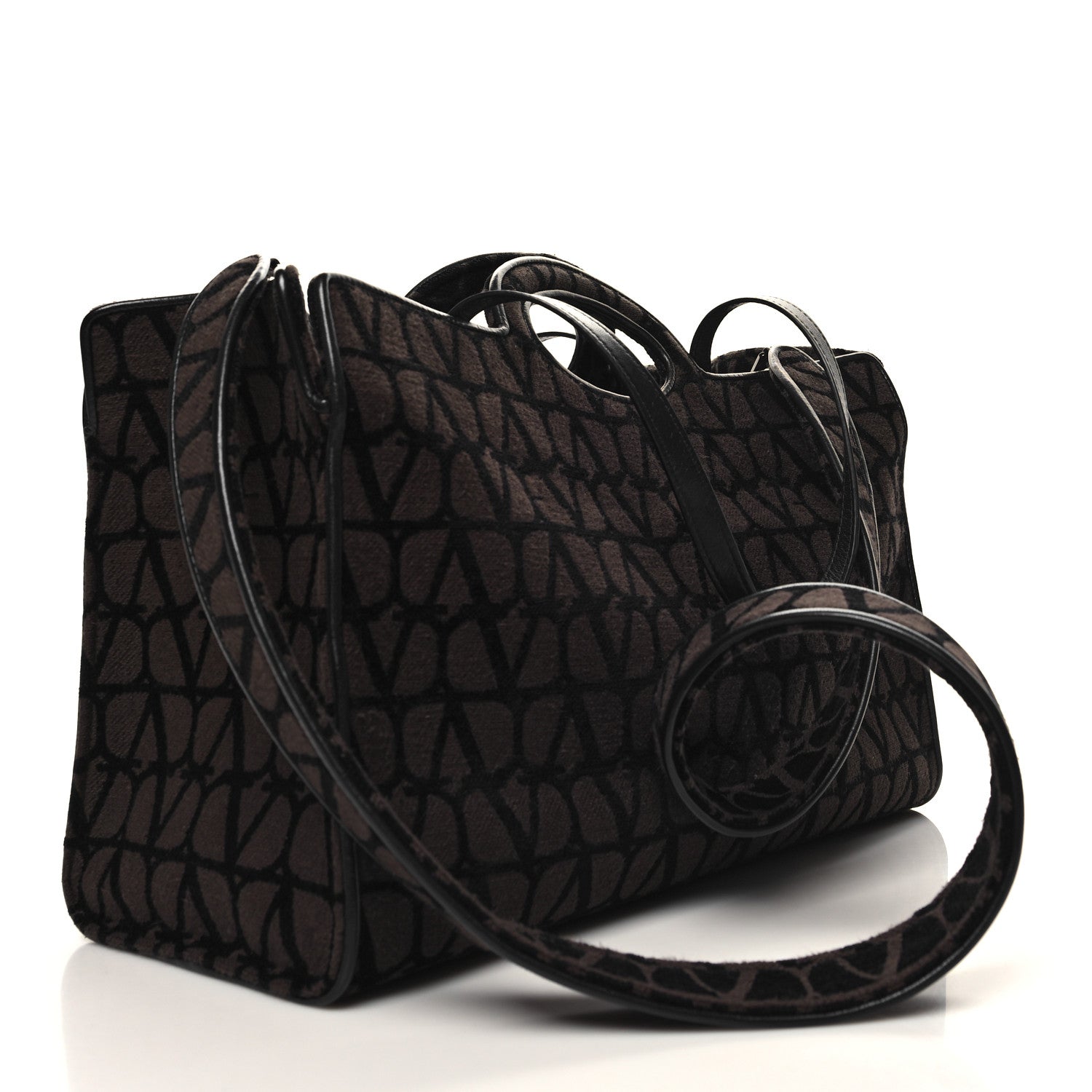 Valentino Garavani Toile Iconographe Goatskin Le Troisieme Shopping Bag Black Fondant 3 of 10