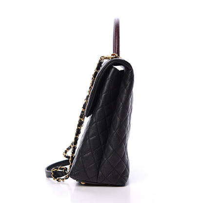 Chanel Caviar Lizard Quilted Large Coco Handle Flap Black 10 of 10