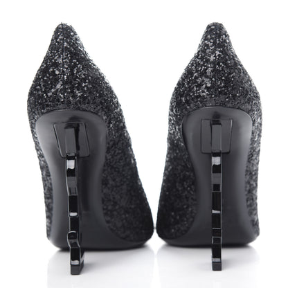 Saint Laurent Glitter Opyum 100 Pumps 37 Black 7 of 11