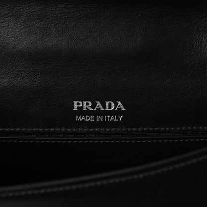 Prada City Calf Plex Ribbon Bag Black Rosa 8 of 9