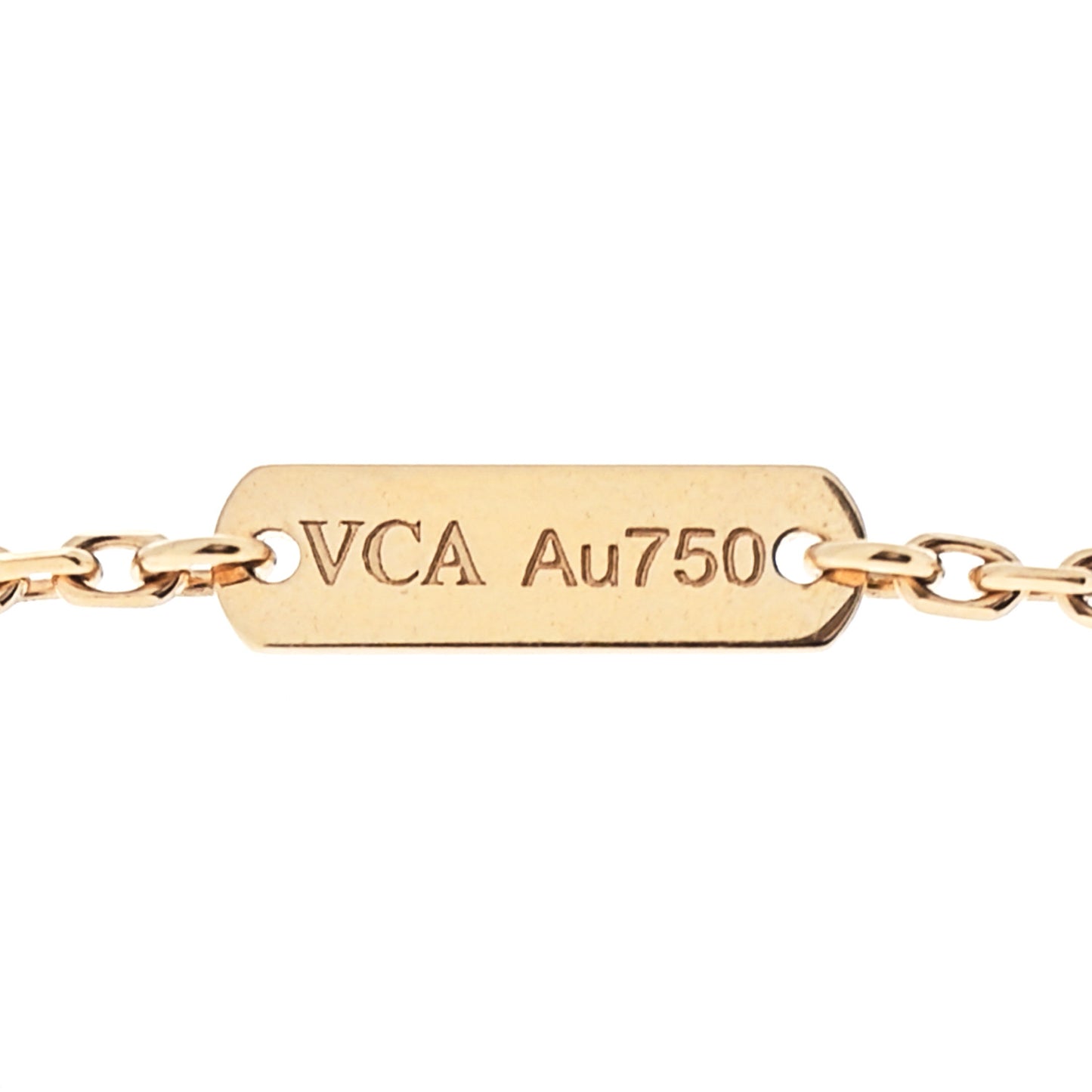 18K Yellow Gold Guilloche Vintage Alhambra Pendant Necklace