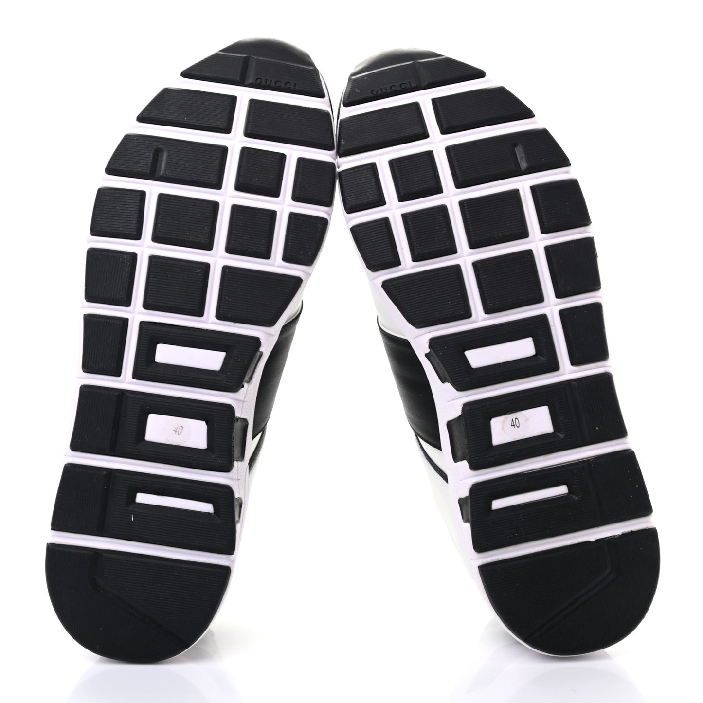 Calfskin Womens Interlocking G Sneakers 40 Black White