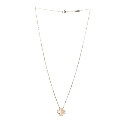 Van Cleef & Arpels 18K Yellow Gold Mother of Pearl Vintage Alhambra Pendant Necklace 3 of 6