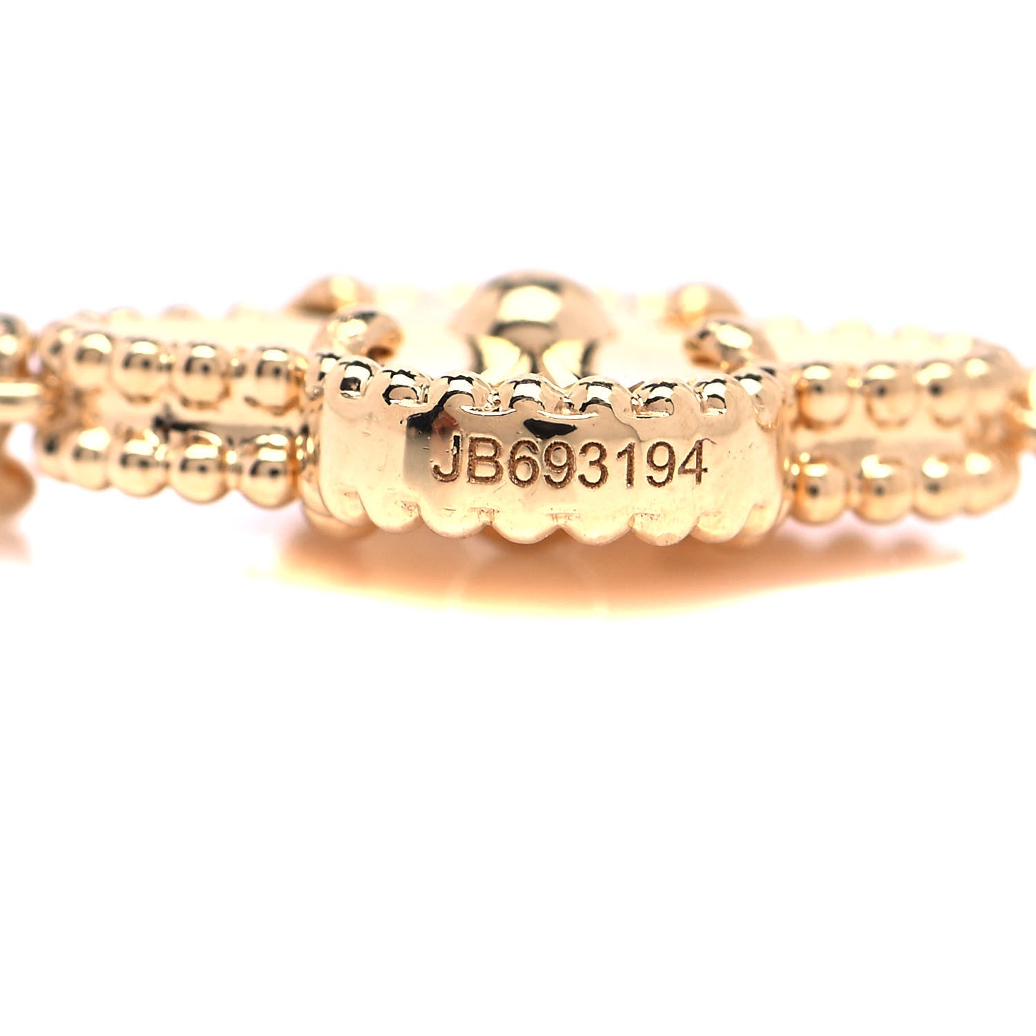 Van Cleef & Arpels 18K Yellow Gold 5 Motifs Guilloche Vintage Alhambra Bracelet 6 of 7