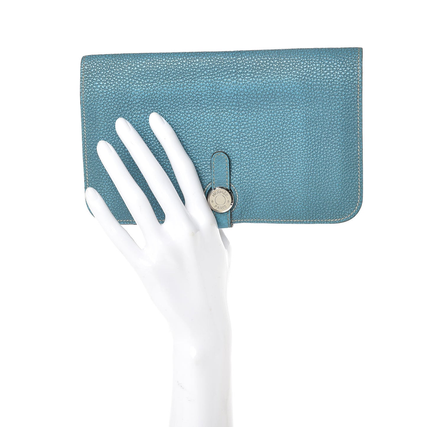 Togo Dogon Duo Wallet Blue Jean