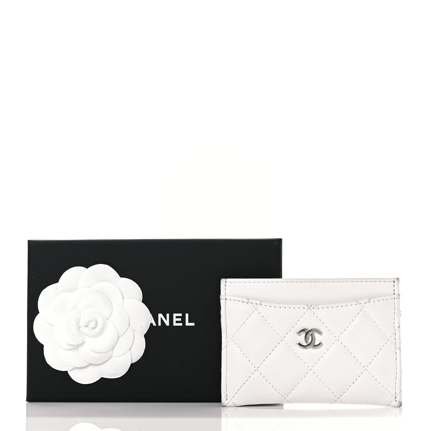 Chanel Caviar Quilted Card Holder White 21 of 22