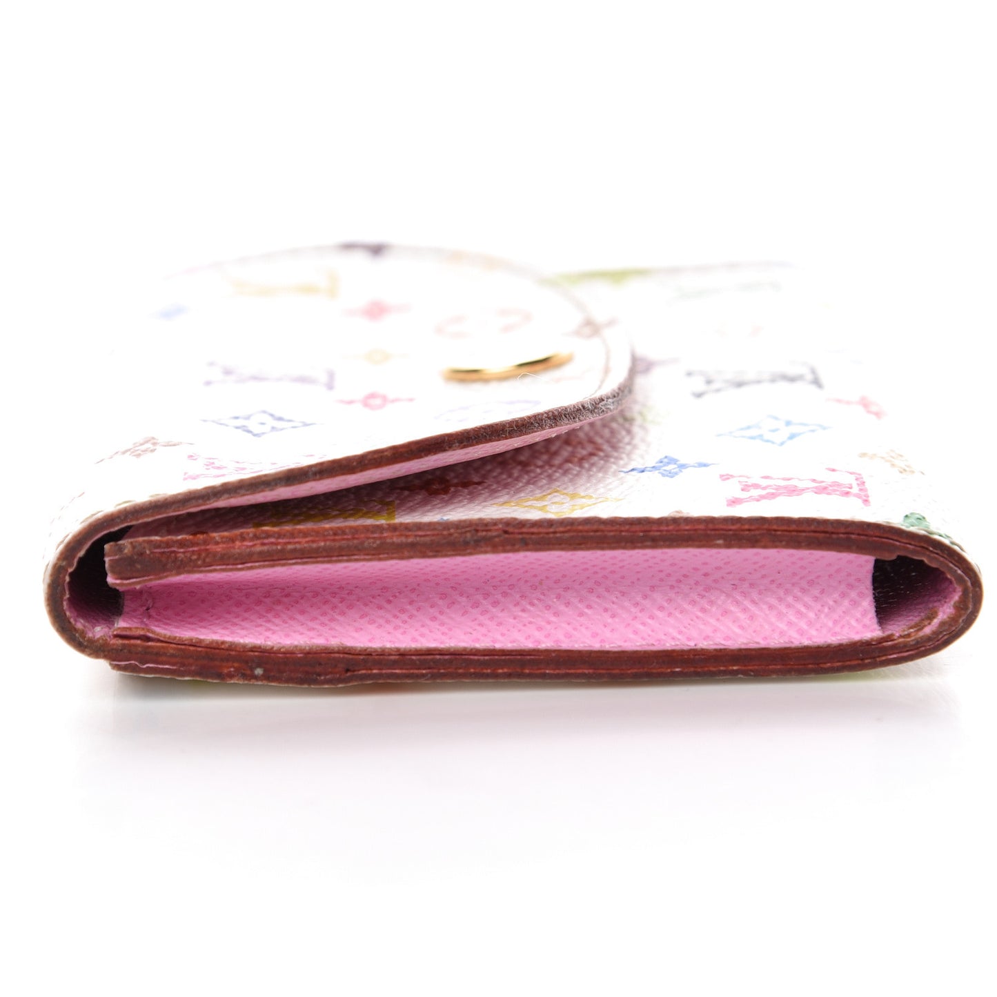 Monogram Multicolor Business Card Holder White Litchi