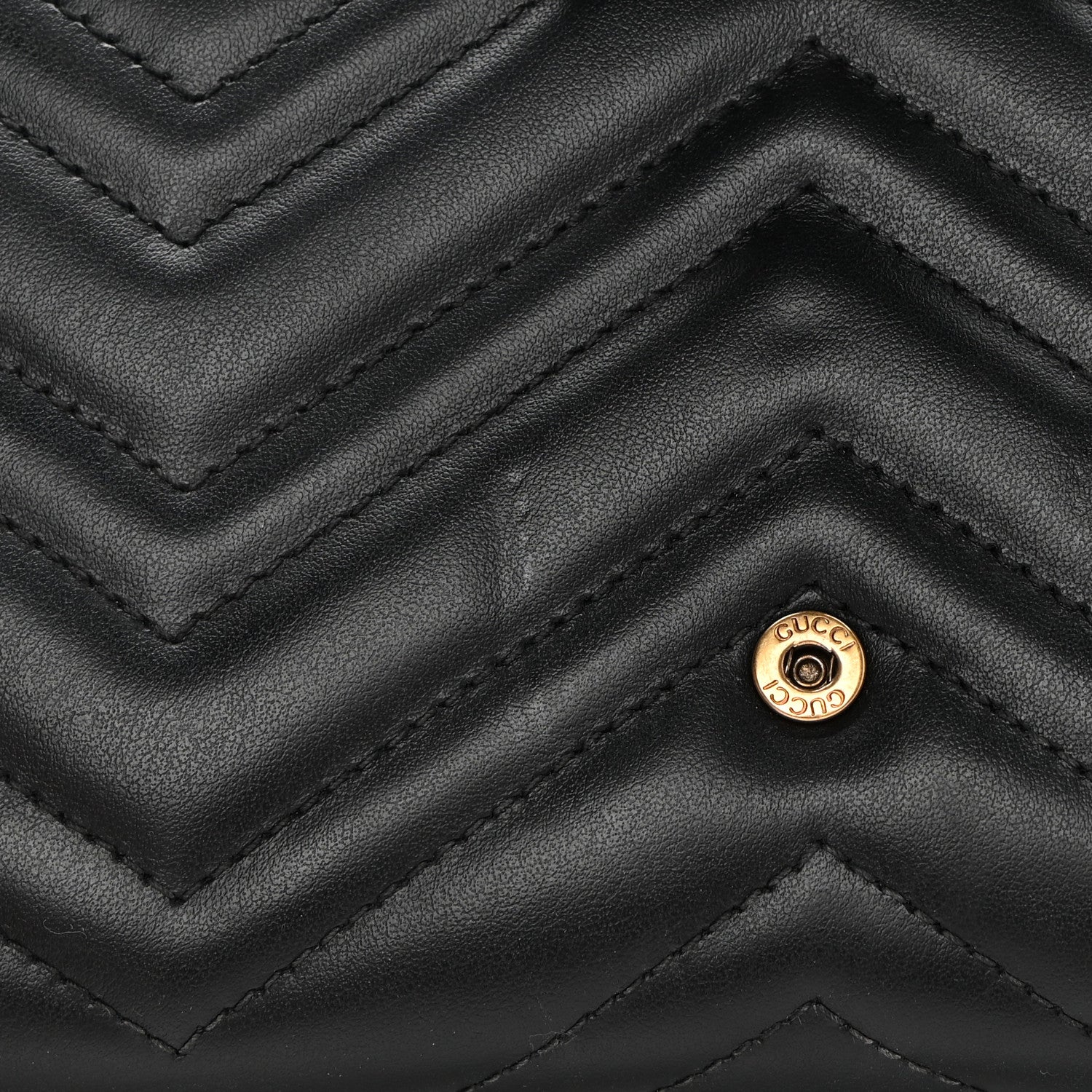Gucci Calfskin Matelasse GG Marmont Chain Wallet Black 11 of 14