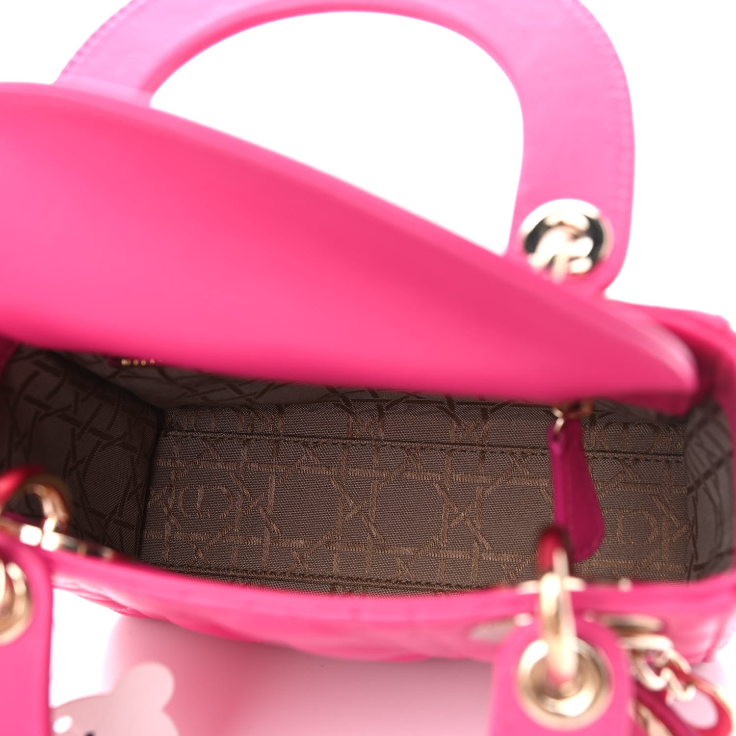 Christian Dior Lambskin Cannage Mini Lady Dior Fuchsia 4 of 7