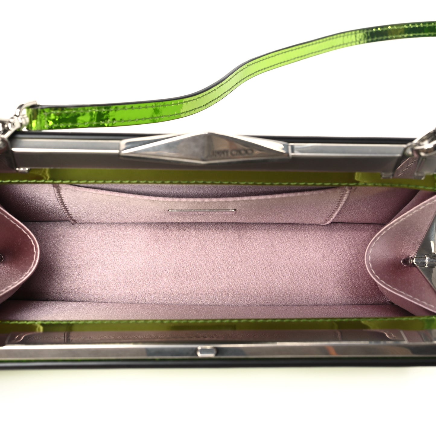 Metallic Patent Clutch Green