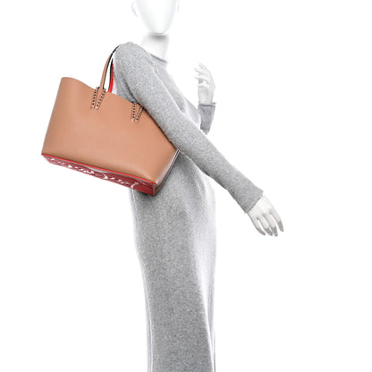 Christian Louboutin Calfskin Empire Spikes Small East West Cabata Tote Nude 2 of 11