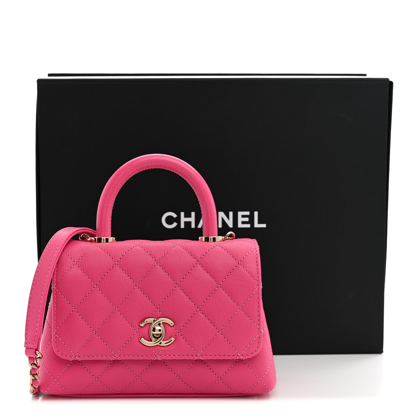 Caviar Quilted Extra Mini Coco Handle Flap Pink