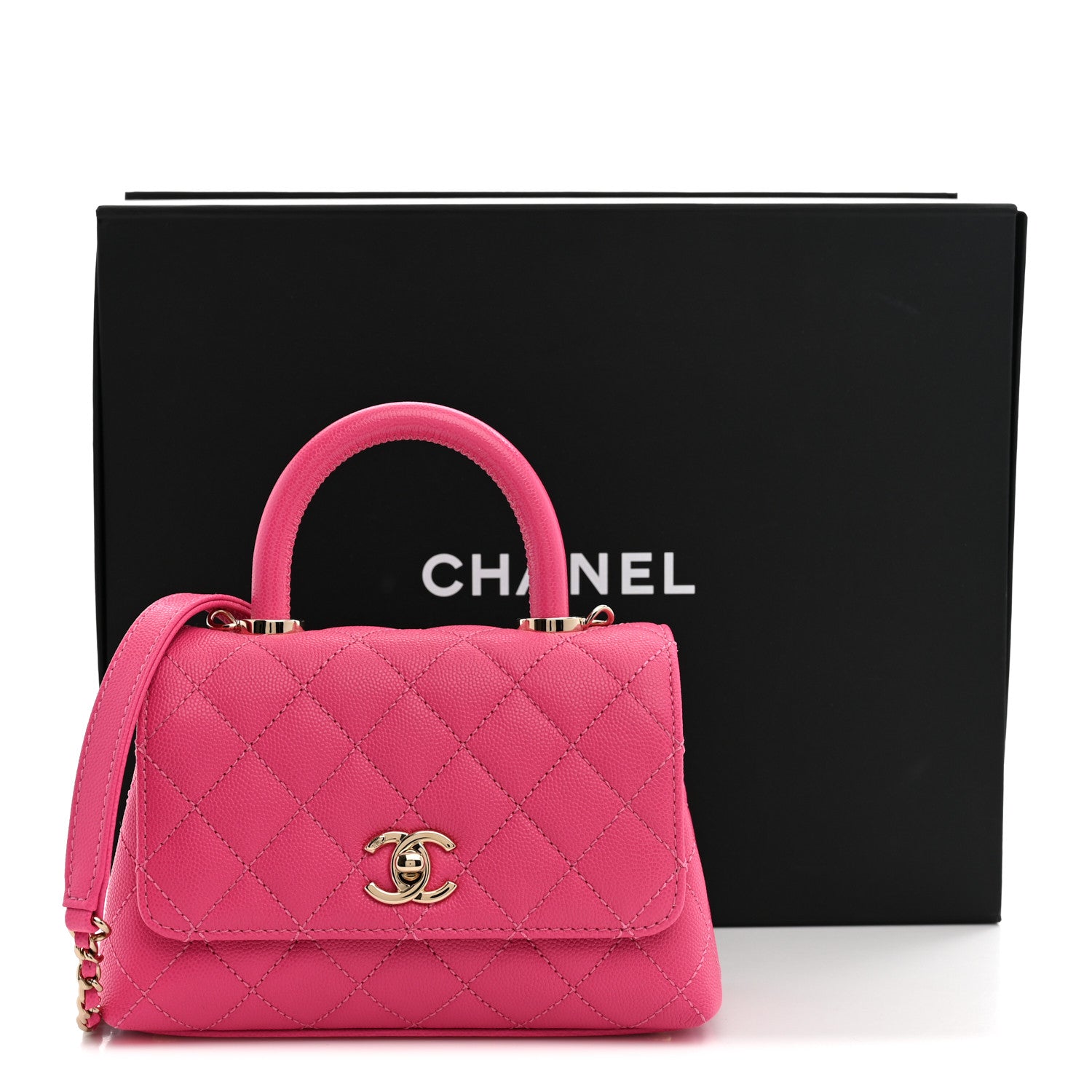 Chanel Caviar Quilted Extra Mini Coco Handle Flap Pink 11 of 11