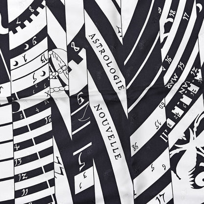 Hermes Silk Astrologie Nouvelle Tattoo Scarf 90 Black White 4 of 8