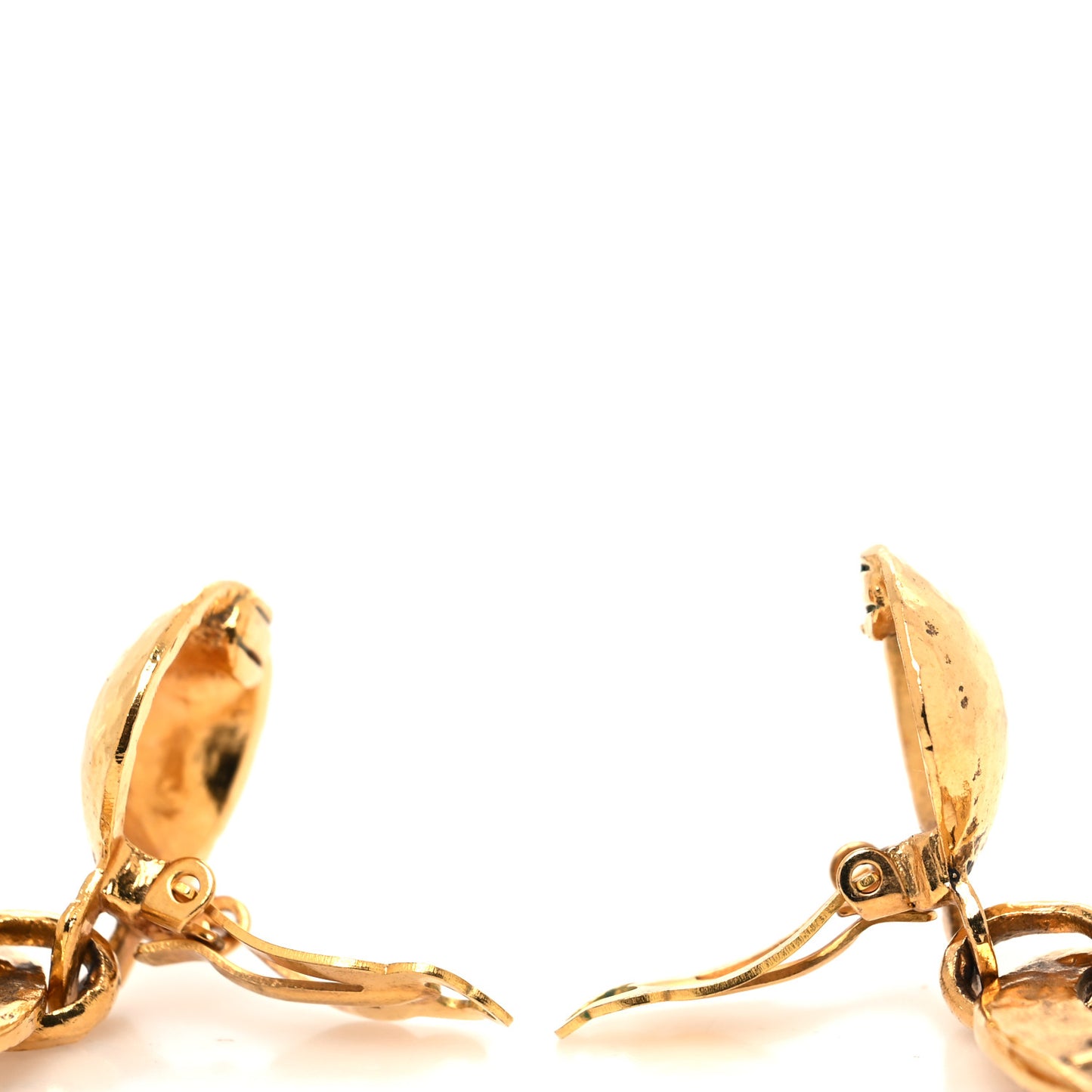 Metal CC Door Knocker Clip On Earrings Gold