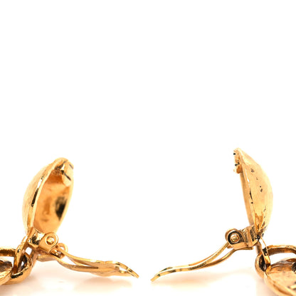 Chanel Metal CC Door Knocker Clip On Earrings Gold 3 of 5