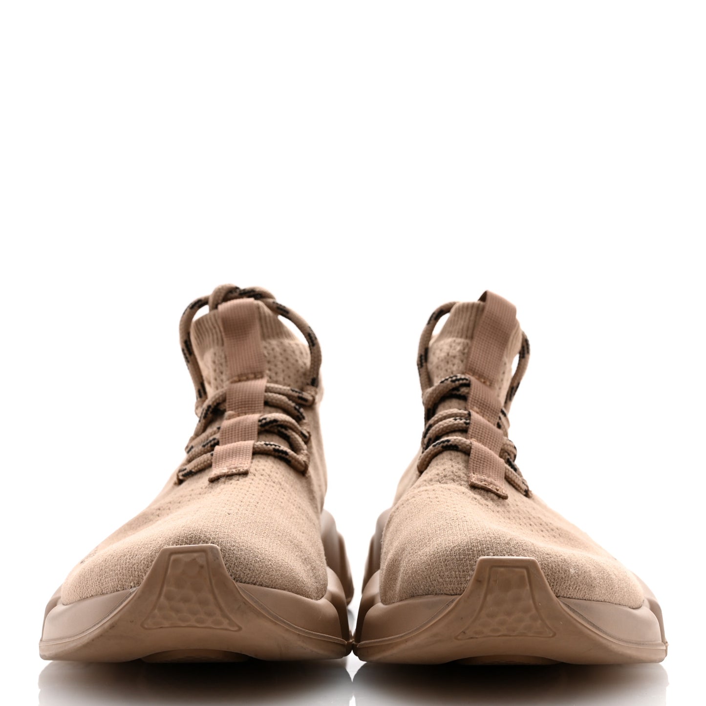 Technical 3D Knit Womens Speed Lace Up Sneakers 36 Beige