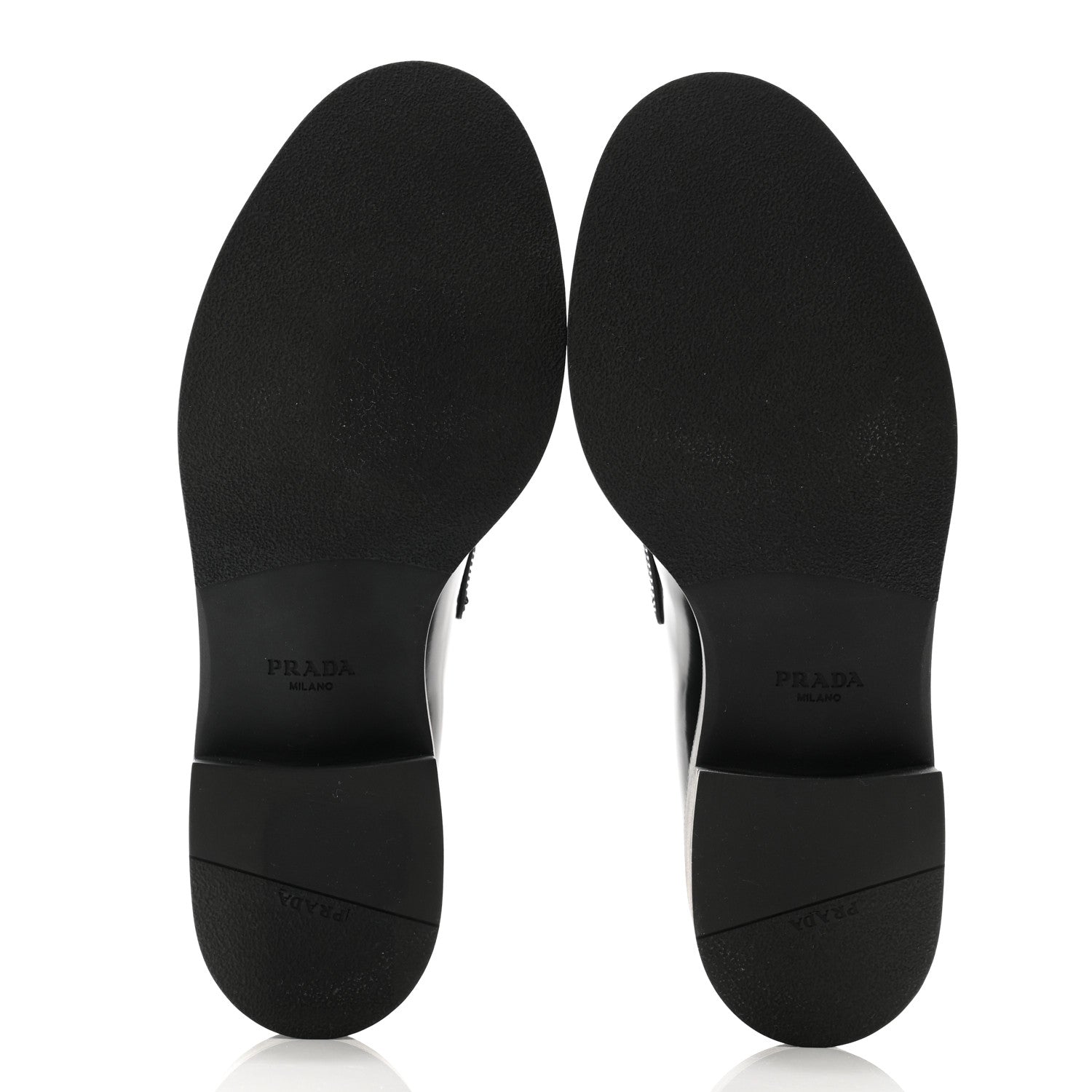 Prada Spazzolato Metal Triangle Logo 50mm Loafers 38.5 Black 5 of 13
